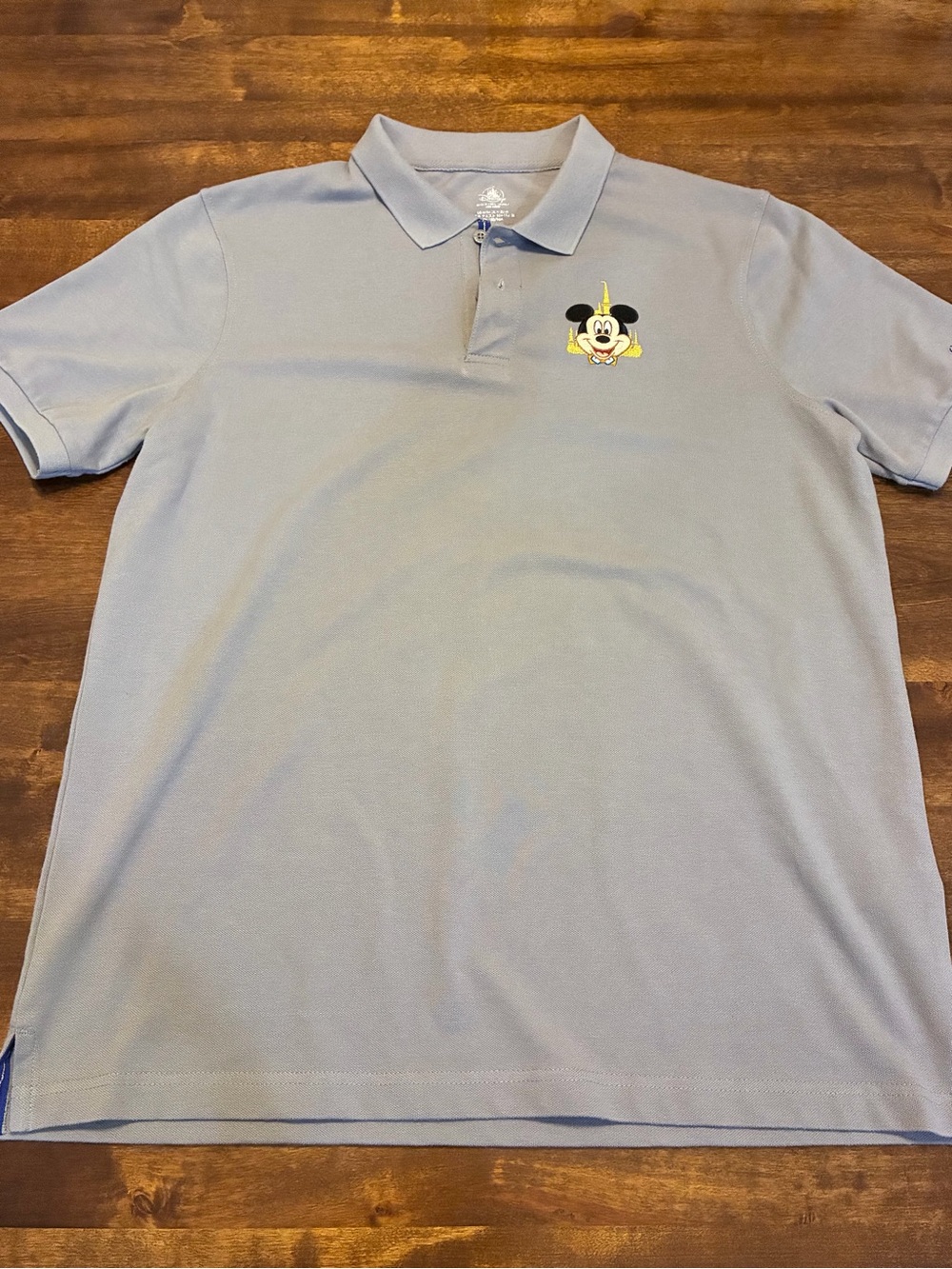 Disney 50th Anniversary Gray Men's Polo with Embroidered Mickey Motif